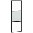 skydedør med hardwaresæt 76x205 cm hærdet glas sort