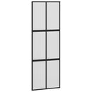 skydedør med hardwaresæt 76x205 cm hærdet glas sort