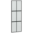 skydedør med hardwaresæt 90x205 cm hærdet glas sort