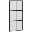 skydedør med hardwaresæt 102,5x205 cm hærdet glas sort