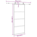 skydedør med hardwaresæt 90x205 cm hærdet glas sort