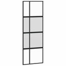 skydedør med hardwaresæt 76x205 cm hærdet glas sort