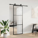skydedør med hardwaresæt 76x205 cm ESG glas sort