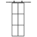 skydedør med hardwaresæt 76x205 cm ESG glas sort