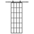 skydedør med hardwaresæt 76x205 cm ESG glas sort