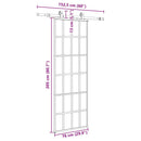 skydedør med hardwaresæt 76x205 cm ESG glas sort