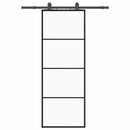 skydedør med hardwaresæt 76x205 cm ESG glas sort