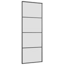 skydedør med hardwaresæt 76x205 cm ESG glas sort