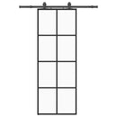 skydedør med hardwaresæt 76x205 cm ESG glas sort