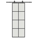 skydedør med hardwaresæt 76x205 cm ESG glas sort