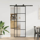 skydedør med hardwaresæt 76x205 cm ESG glas sort