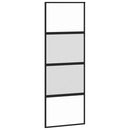 skydedør med hardwaresæt 76x205 cm hærdet glas sort