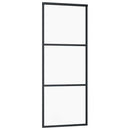skydedør med hardwaresæt 76x205 cm ESG glas sort