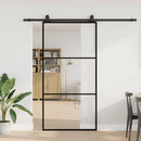skydedør med hardwaresæt 102x205 cm ESG glas sort