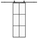 skydedør med hardwaresæt 76x205 cm ESG glas sort