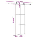 skydedør med hardwaresæt 76x205 cm ESG glas sort