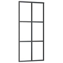 skydedør med hardwaresæt 90x205 cm ESG glas sort