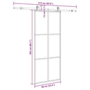 skydedør med hardwaresæt 90x205 cm ESG glas sort