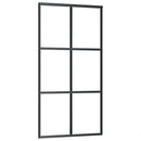 skydedør med hardwaresæt 102x205 cm ESG glas sort