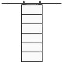 skydedør med hardwaresæt 76x205 cm ESG glas sort