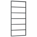 skydedør med hardwaresæt 90x205 cm ESG glas sort