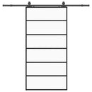 skydedør med hardwaresæt 102x205 cm ESG glas sort