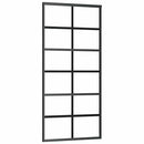 skydedør med hardwaresæt 90x205 cm ESG glas sort