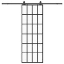 skydedør med hardwaresæt 76x205 cm ESG glas sort