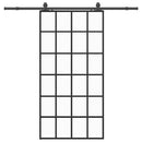skydedør med hardwaresæt 102x205 cm ESG glas sort
