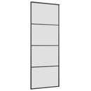 skydedør med hardwaresæt 76x205 cm ESG glas sort