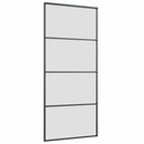 skydedør med hardwaresæt 90x205 cm ESG glas sort