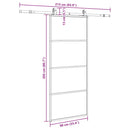skydedør med hardwaresæt 90x205 cm ESG glas sort