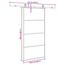 skydedør med hardwaresæt 102,5x205 cm ESG glas sort