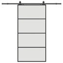 skydedør med hardwaresæt 102,5x205 cm ESG glas sort