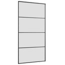 skydedør med hardwaresæt 102,5x205 cm ESG glas sort