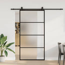 skydedør med hardwaresæt 102,5x205 cm ESG glas sort