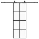 skydedør med hardwaresæt 76x205 cm ESG glas sort