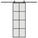 skydedør med hardwaresæt 76x205 cm ESG glas sort