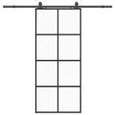 skydedør med hardwaresæt 90x205 cm ESG glas sort