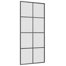 skydedør med hardwaresæt 90x205 cm ESG glas sort