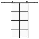 skydedør med hardwaresæt 102,5x205 cm ESG glas sort