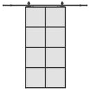 skydedør med hardwaresæt 102,5x205 cm ESG glas sort