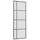 skydedør med hardwaresæt 76x205 cm ESG glas sort