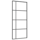 skydedør med hardwaresæt 90x205 cm ESG glas sort