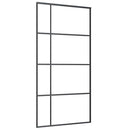 skydedør med hardwaresæt 102,5x205 cm ESG glas sort