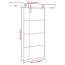 skydedør med hardwaresæt 102,5x205 cm ESG glas sort