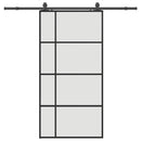 skydedør med hardwaresæt 102,5x205 cm ESG glas sort