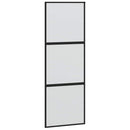 skydedør med hardwaresæt 76x205 cm hærdet glas sort