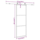 skydedør med hardwaresæt 76x205 cm hærdet glas sort