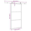skydedør med hardwaresæt 102,5x205 cm hærdet glas sort